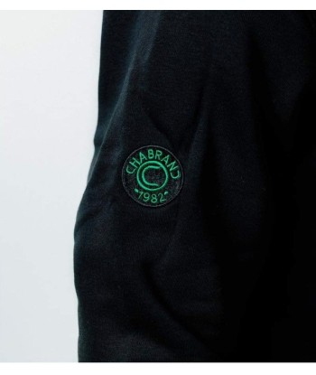 Sweat à capuche hoody noir et vert Chabrand 2023