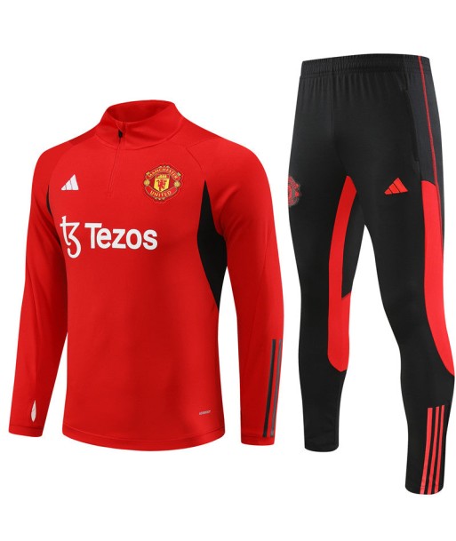 MANCHESTER UNITED 1/2 ZIP RED de pas cher