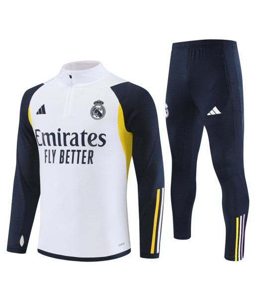 REAL MADRID 1/2 ZIP WHITE/YELLOW store