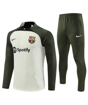 BARCELONA 1/2 ZIP WHITE/GREEN de pas cher