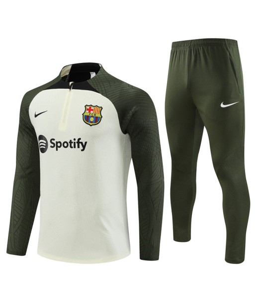 BARCELONA 1/2 ZIP WHITE/GREEN de pas cher