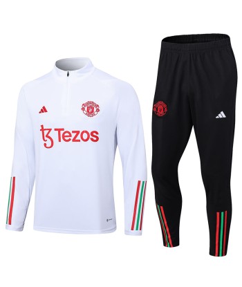 MANCHESTER UNITED 1/2 ZIP WHITE Les êtres humains sont 