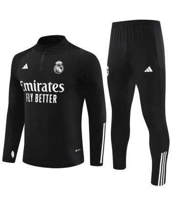 REAL MADRID 1/2 ZIP TOTAL BLACK Profitez des Offres !