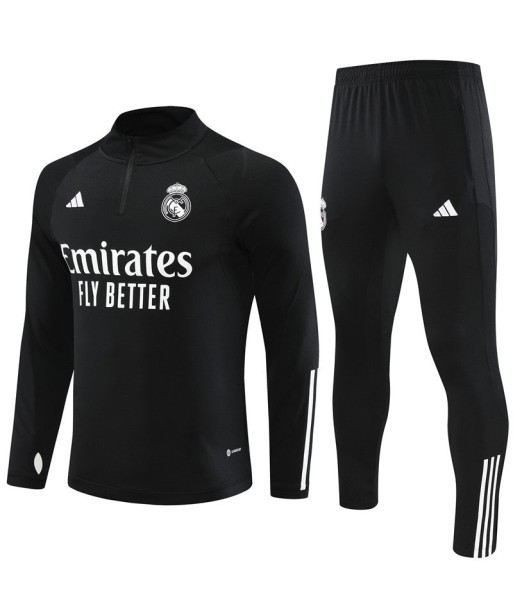 REAL MADRID 1/2 ZIP TOTAL BLACK Profitez des Offres !