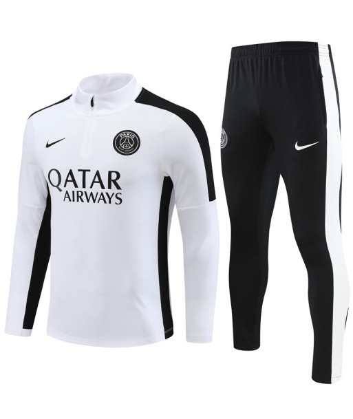 PSG 1/2 ZIP WHITE/BLACK Dans la société mordern