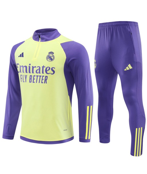 REAL MADRID 1/2 ZIP YELLOW/VIOLET le des métaux précieux