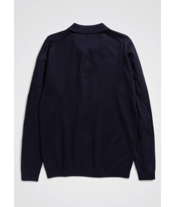 NORSE PROJECTS - LEIF COTTON LINEN LS POLO DARK NAVY rembourrage situé sous