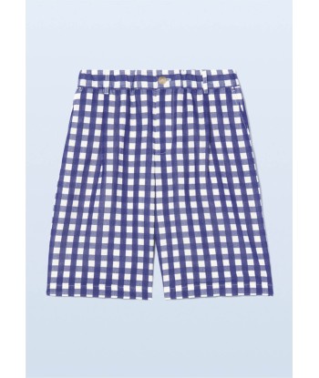 JACQUEMUS - LE SHORT GELATI NAVY CHECKS pas cher 