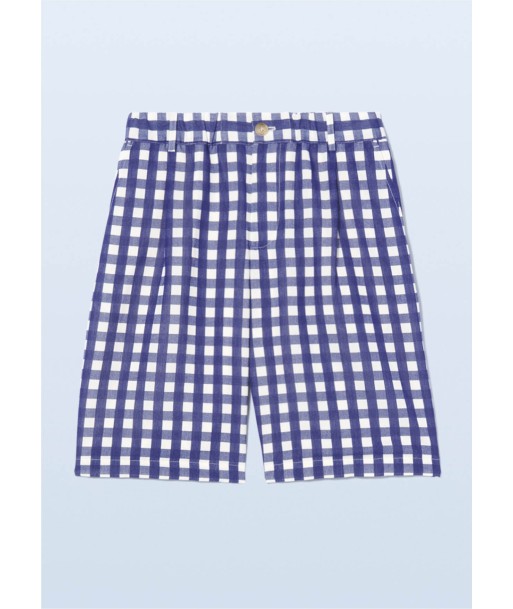 JACQUEMUS - LE SHORT GELATI NAVY CHECKS pas cher 