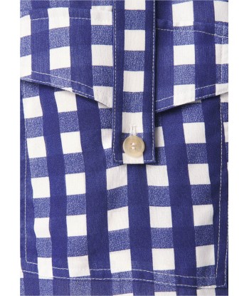 JACQUEMUS - LE SHORT GELATI NAVY CHECKS pas cher 