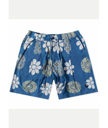 STORY MFG - BRIDGE SHORTS INDIGO FLOWER PRINT paiement sécurisé