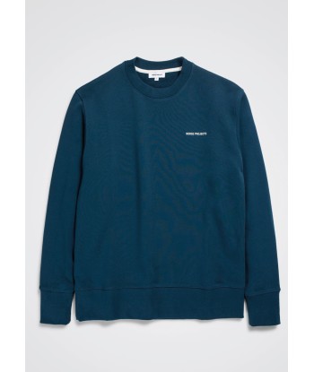 NORSE PROJECTS - ARNE LOGO SWEAT DEEP TEAL Paris Déstockage Promo