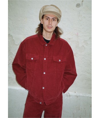 YMC - BREAKFAST CLUB RECYCLED COTTON CORD JACKET BURGUNDY de technologie