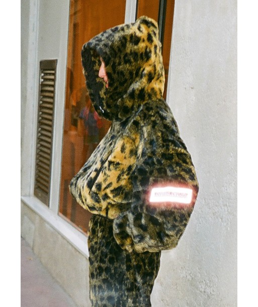 ARIES - LEOPARD FUR CROPPED HOODIE Pour