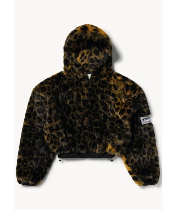 ARIES - LEOPARD FUR CROPPED HOODIE Pour