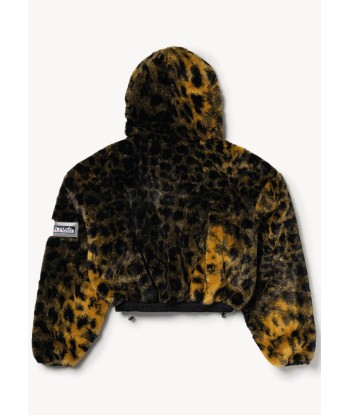 ARIES - LEOPARD FUR CROPPED HOODIE Pour