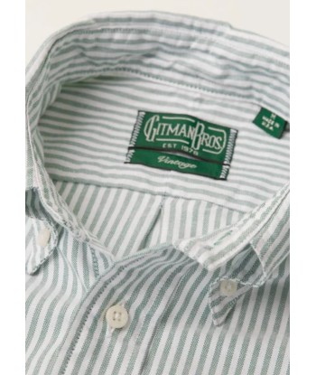 GITMAN VINTAGE - GREEN STRIPE SPRING OXFORD Economisez 