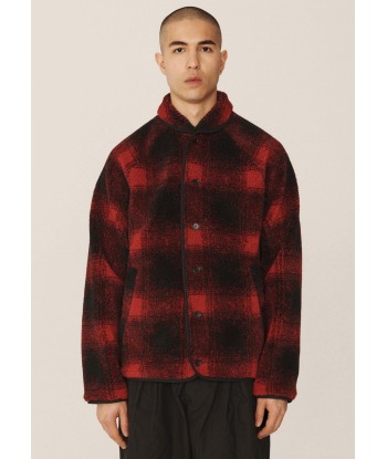 YMC - BEACH JACQUARD PLAID FLEECE JACKET RED store