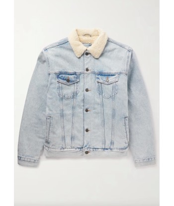 GUESS USA - GUSA BLUE DENIM SHERPA JACKET en linge