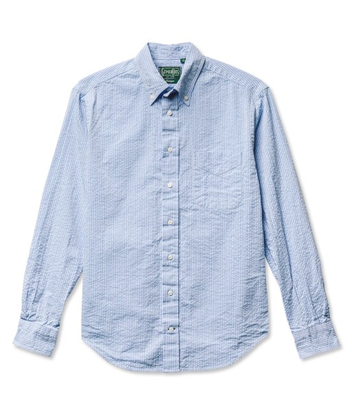 GITMAN VINTAGE - BLUE TONAL SEERSUCKER SHIRT livraison et retour toujours gratuits