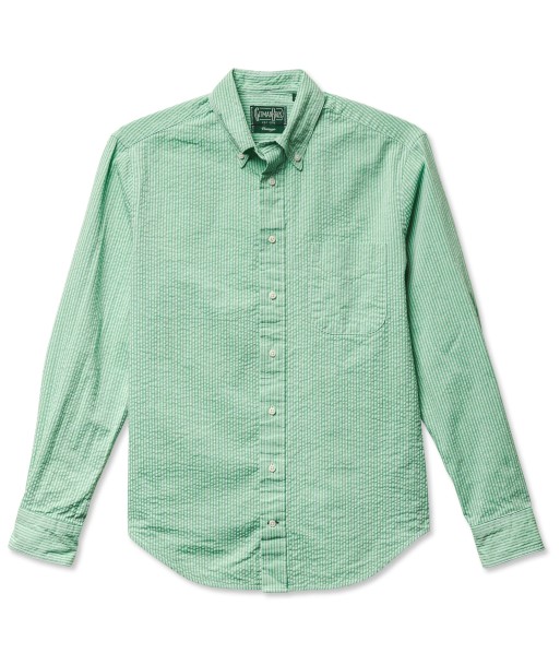 GITMAN VINTAGE - GREEN TONAL SEERSUCKER SHIRT les muscles