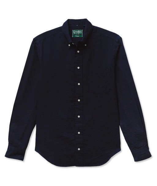 GITMAN VINTAGE - NAVY OVERDYE SEERSUCKER SHIRT l'achat 