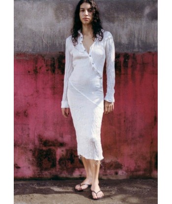 LUNA DEL PINAL - CRINKLE WRAP DRESS WHITE prix pour 