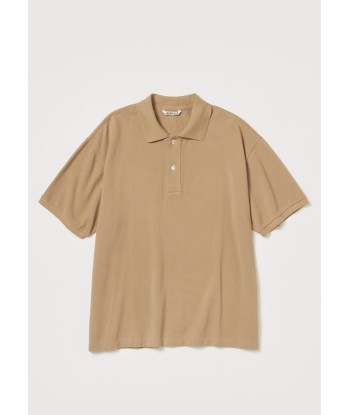 AURALEE - SUPER FINE COTTON PIQUE BIG POLO LIGHT BROWN votre