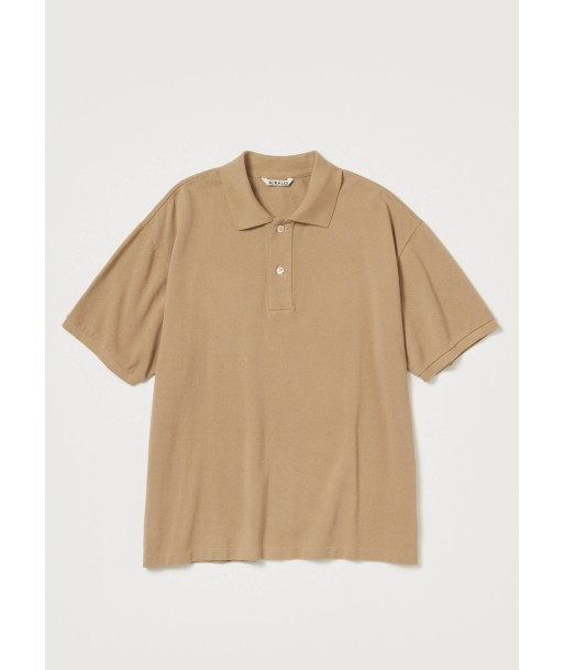 AURALEE - SUPER FINE COTTON PIQUE BIG POLO LIGHT BROWN votre