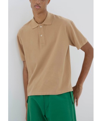 AURALEE - SUPER FINE COTTON PIQUE BIG POLO LIGHT BROWN votre