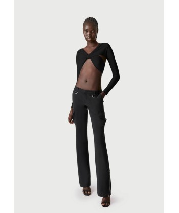 COPERNI - CROPPED DRAPED TOP BLACK pas chere