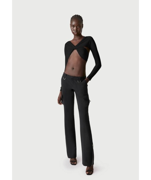 COPERNI - CROPPED DRAPED TOP BLACK pas chere