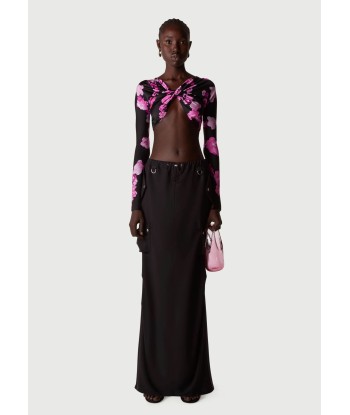 COPERNI - CROPPED DRAPED TOP PINK/BLACK pas chere