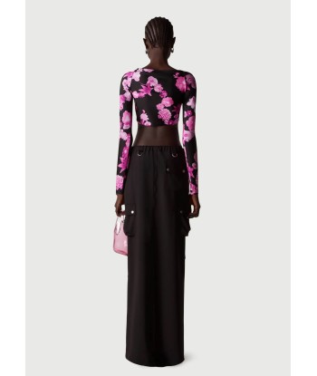 COPERNI - CROPPED DRAPED TOP PINK/BLACK pas chere