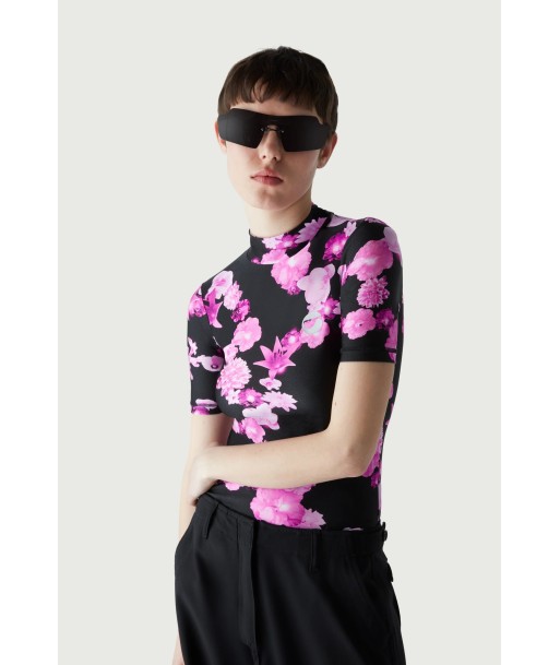 COPERNI - HIGH NECK FITTED TOP PINK/BLACK le des métaux précieux