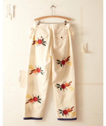 BODE - APPLIQUE FRUIT BUNCH TROUSER WHITE MULTI solde