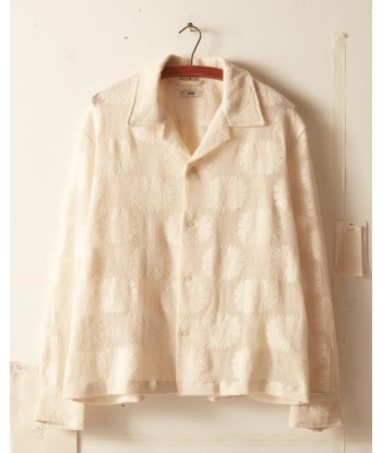 BODE - SUNFLOWER LACE LONG SLEEVE SHIRT ECRU ou a consommer sur place