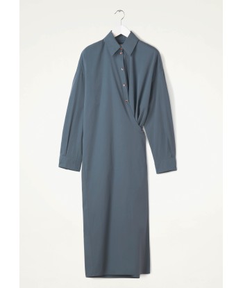 LEMAIRE - STRAIGHT COLLAR TWISTED DRESS ASPHALT français