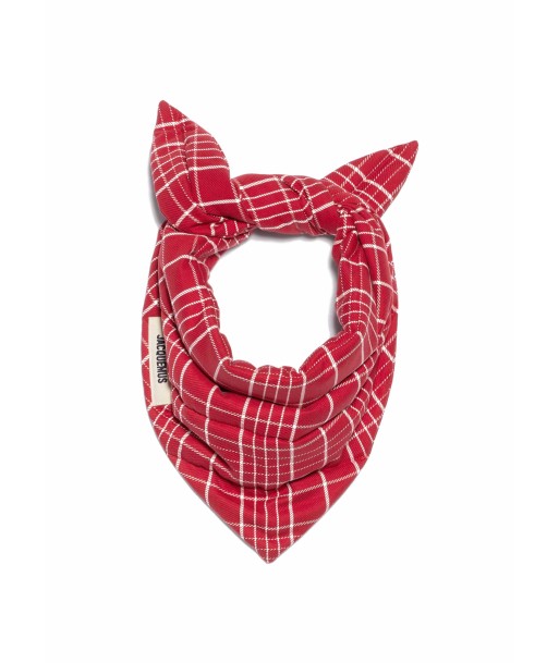 JACQUEMUS - LE BANDANA CAPULLO JACQUARD CHECK DARK RED pas cher