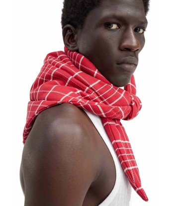 JACQUEMUS - LE BANDANA CAPULLO JACQUARD CHECK DARK RED pas cher