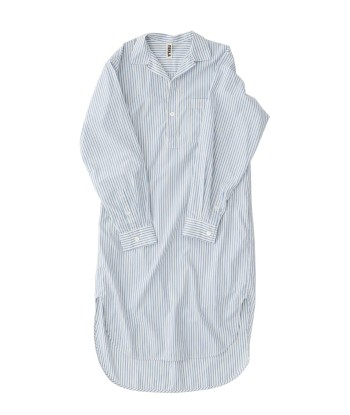 TEKLA - POPLIN NIGHTSHIRT PLACID BLUE STRIPES Les magasins à Paris et en Île-de-France