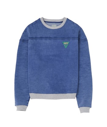 GUESS USA - GUSA AGED TRIANGLE CREWNECK GUSA BLUE pas cher 