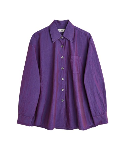 OUR LEGACY - BORROWED SHIRT BLACKCURRANT PARACHUTE POPLIN En savoir plus