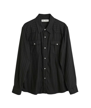 OUR LEGACY - FRONTIER SHIRT BLACK CHALK STRIPE livraison et retour toujours gratuits