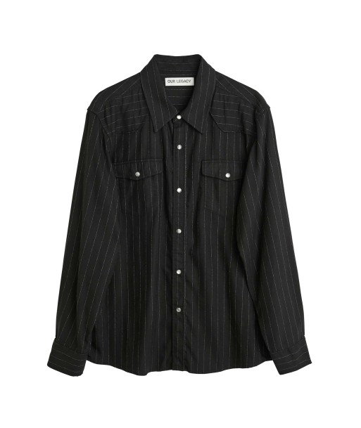 OUR LEGACY - FRONTIER SHIRT BLACK CHALK STRIPE livraison et retour toujours gratuits