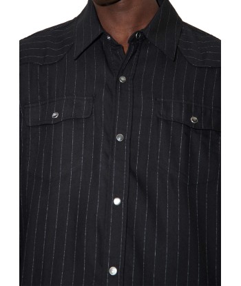 OUR LEGACY - FRONTIER SHIRT BLACK CHALK STRIPE livraison et retour toujours gratuits