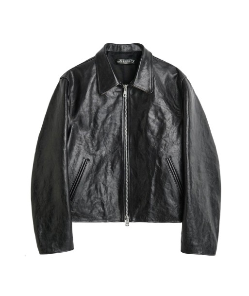 OUR LEGACY - MINI JACKET TOP DYED BLACK LEATHER pas chere