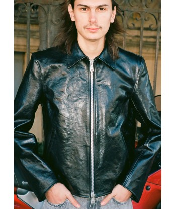 OUR LEGACY - MINI JACKET TOP DYED BLACK LEATHER pas chere