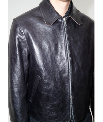 OUR LEGACY - MINI JACKET TOP DYED BLACK LEATHER pas chere