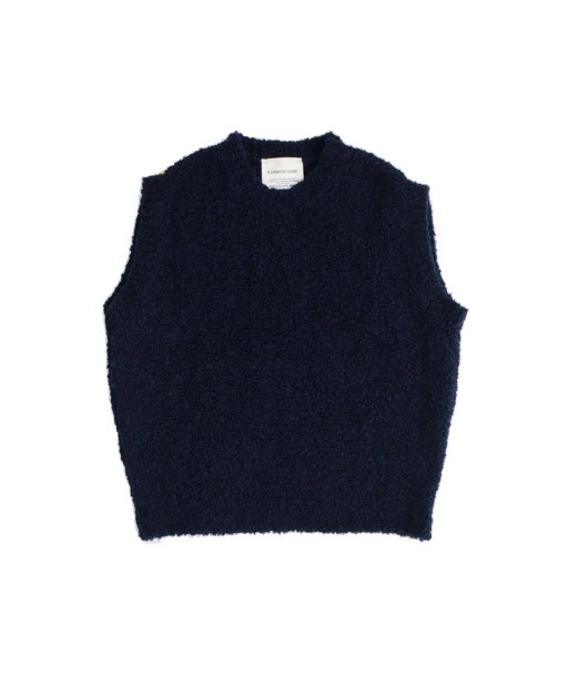 A KIND OF GUISE - LUNDUR KNIT VEST MIDNIGHT BOUCLE français